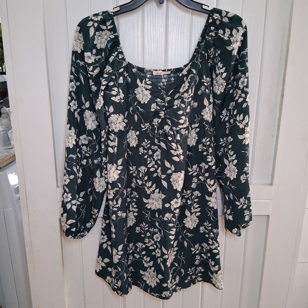Miami Dark Green Floral Dress